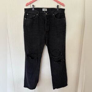 AGOLDE Black lana mid rise vintage straight Jeans